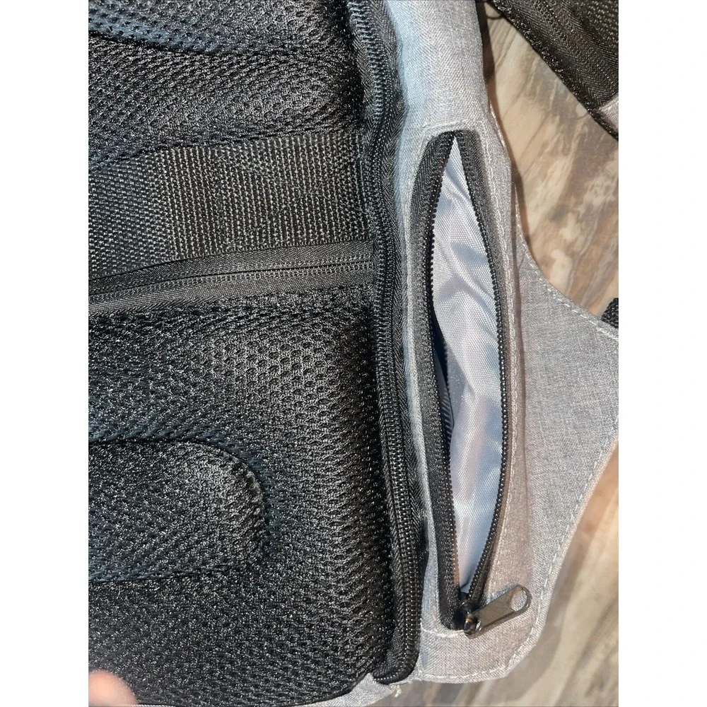 Microsoft Teams Computer Top Load Mega Backpack Book Bag Gray Large Open Charger